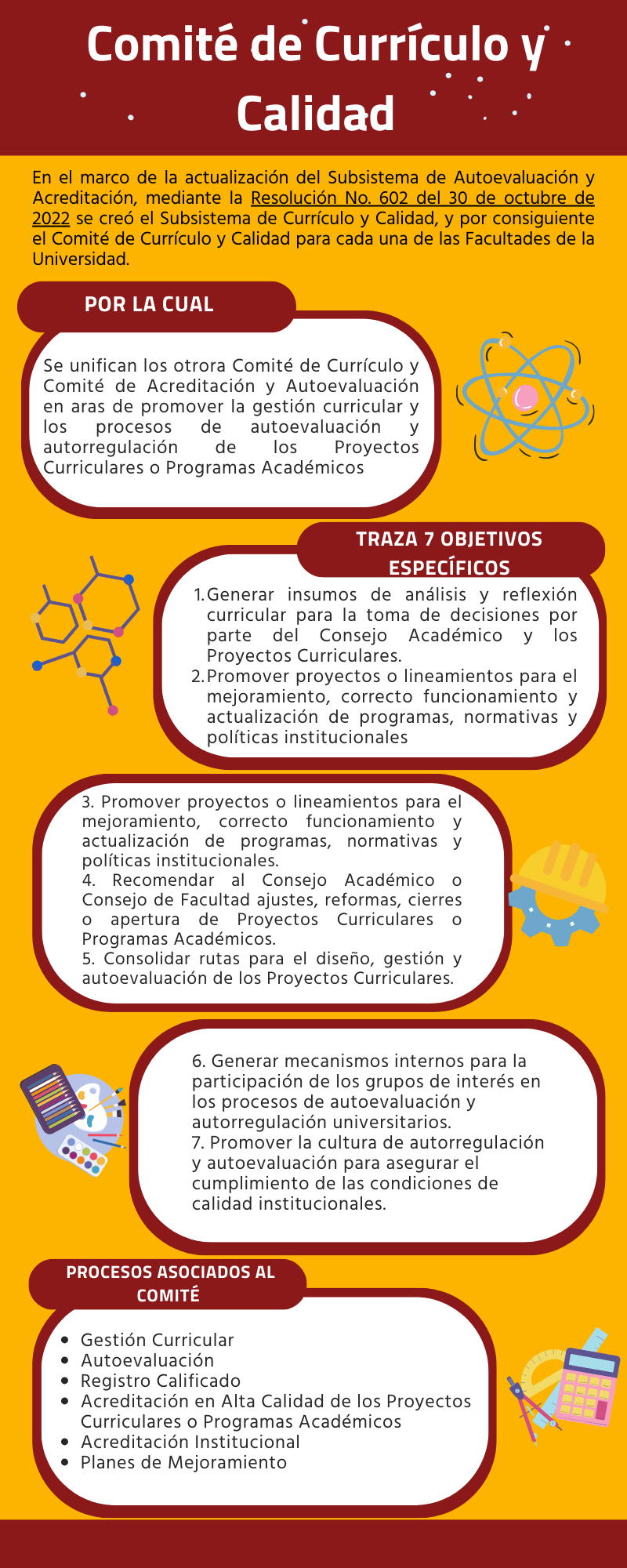 Infografía de presentación del Comité de Currículo y Calidad