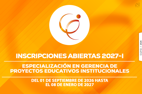 Imagen decorativa Inscripciones abiertas 2027-1 de la Especialización en Gerencia de Proyectos Institucionalesc
