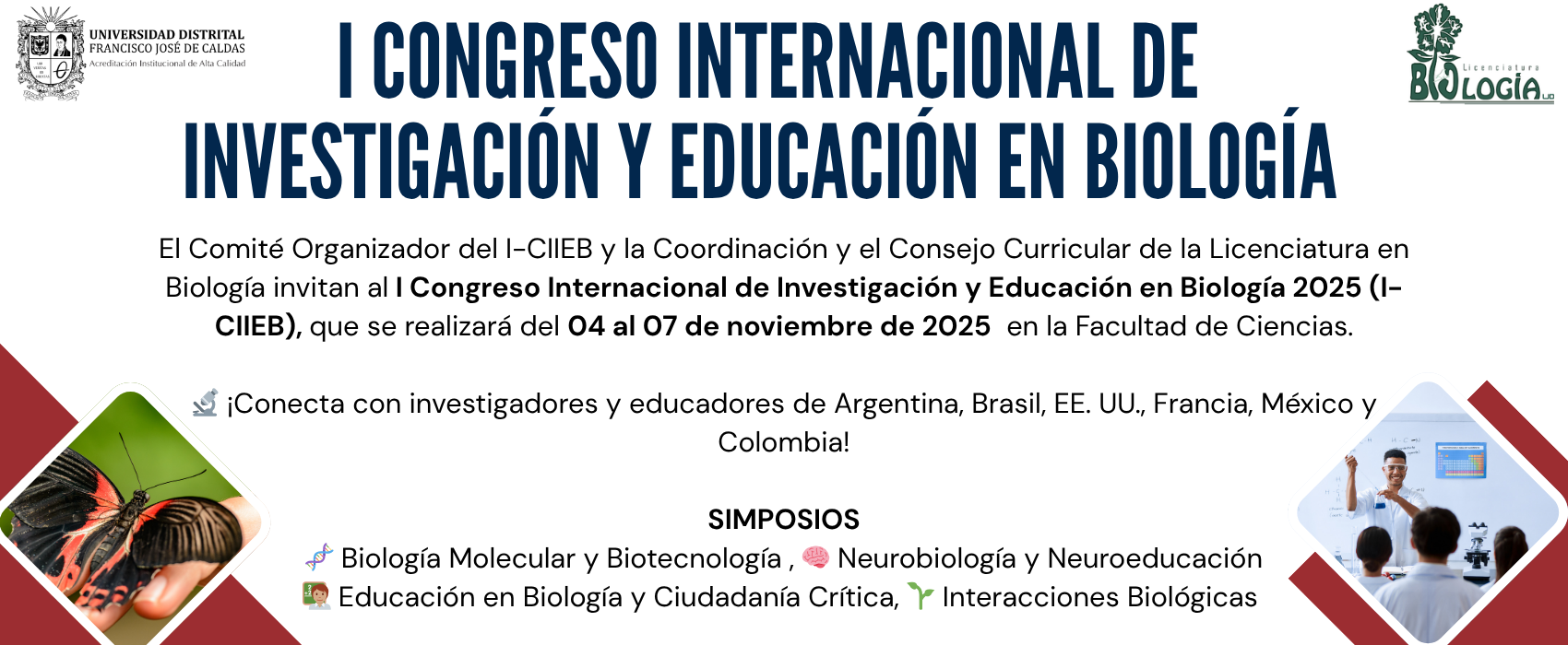 Imagen publicacion Invitación I Congreso Internacional de Investigación y Educación en Biología 2025