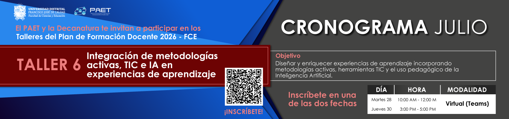 Taller 6: Integración de metodologías activas, TIC e IA en experiencias de aprendizaje