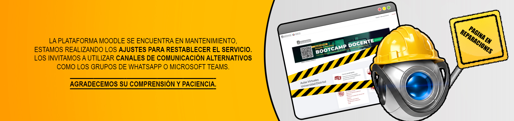 Imagen publicacion Mantenimiento plataforma Moodle