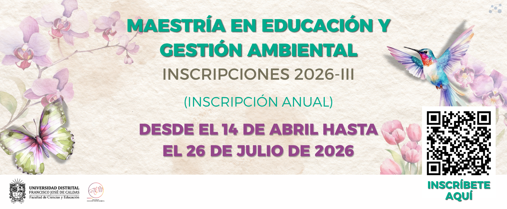 Nueva fecha de inscripciones para la Maestría en Educación y Gestión Ambiental