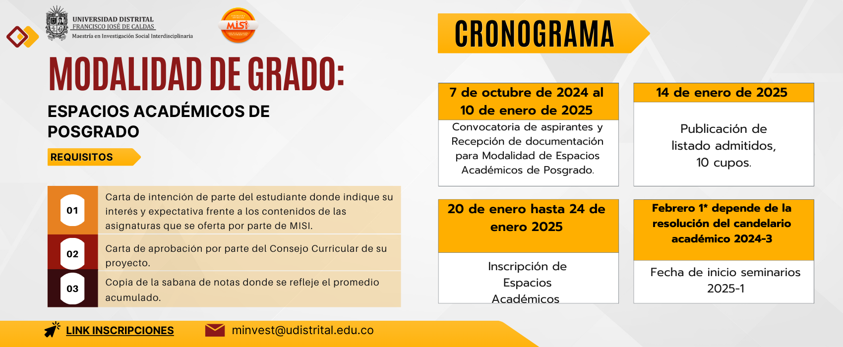 INSCRIPCIÓN MODALIDAD DE GRADO