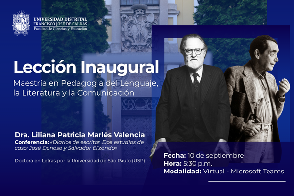 Imagen decorativa La Maestría en Pedagogía del Lenguaje, la Literatura y la Comunicación invita a la su Lección Inaugural
