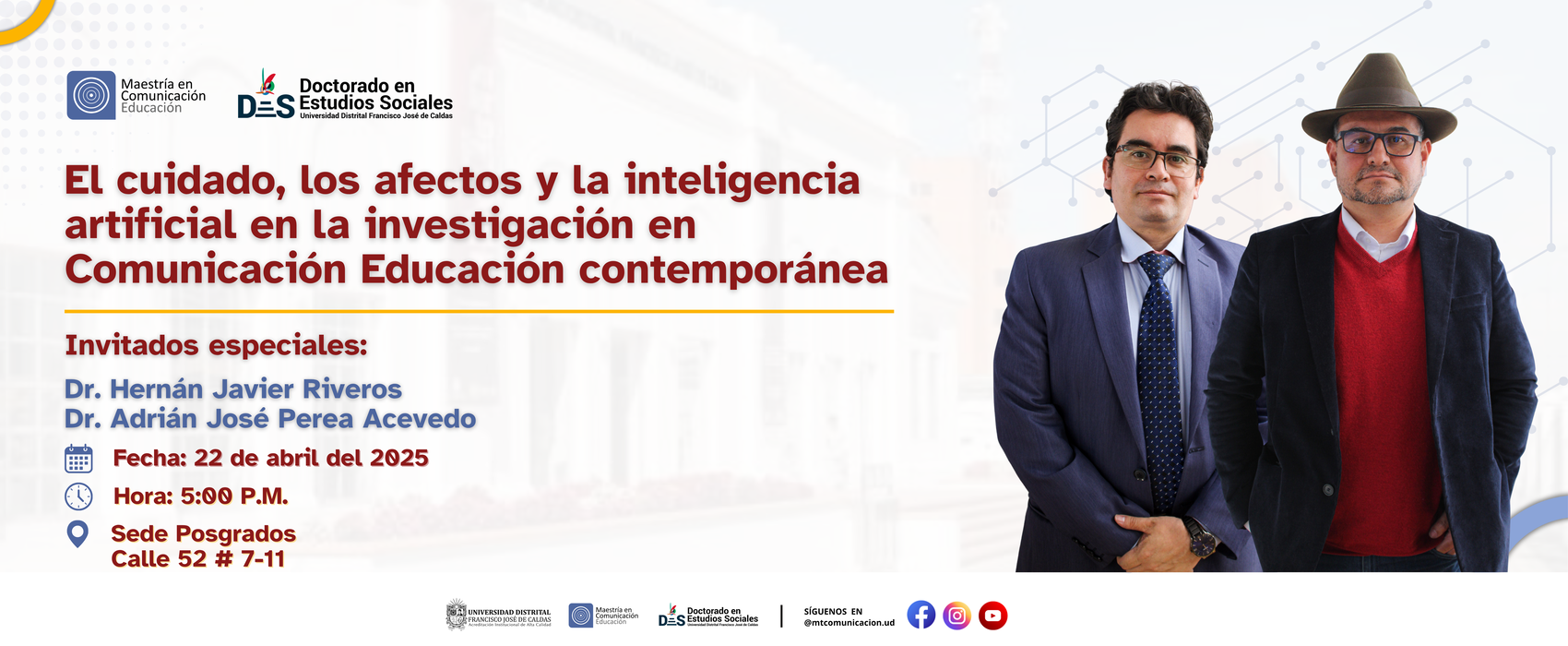Invitación a conferencia Miércoles 22 de abril