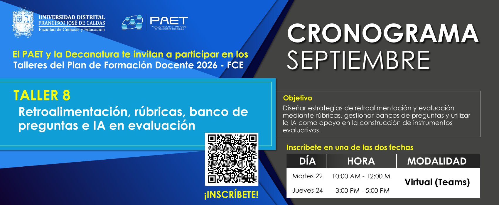 Profe, ¡Optimiza tus procesos de evaluación académica con Moodle en nuestro taller #8 de Formación docente! 🎓✨ 