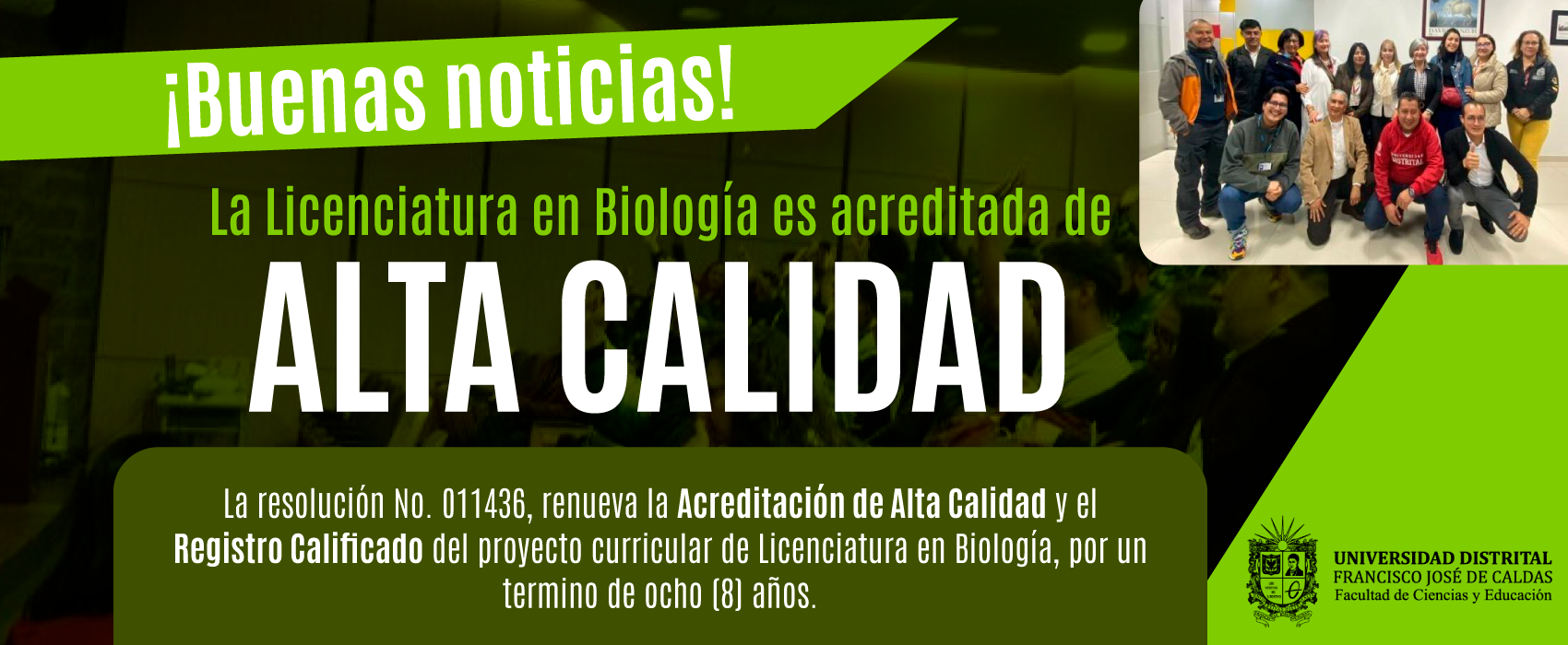 La FCE celebra la renovación de la acreditación de alta calidad de su programa de Licenciatura en Biología.