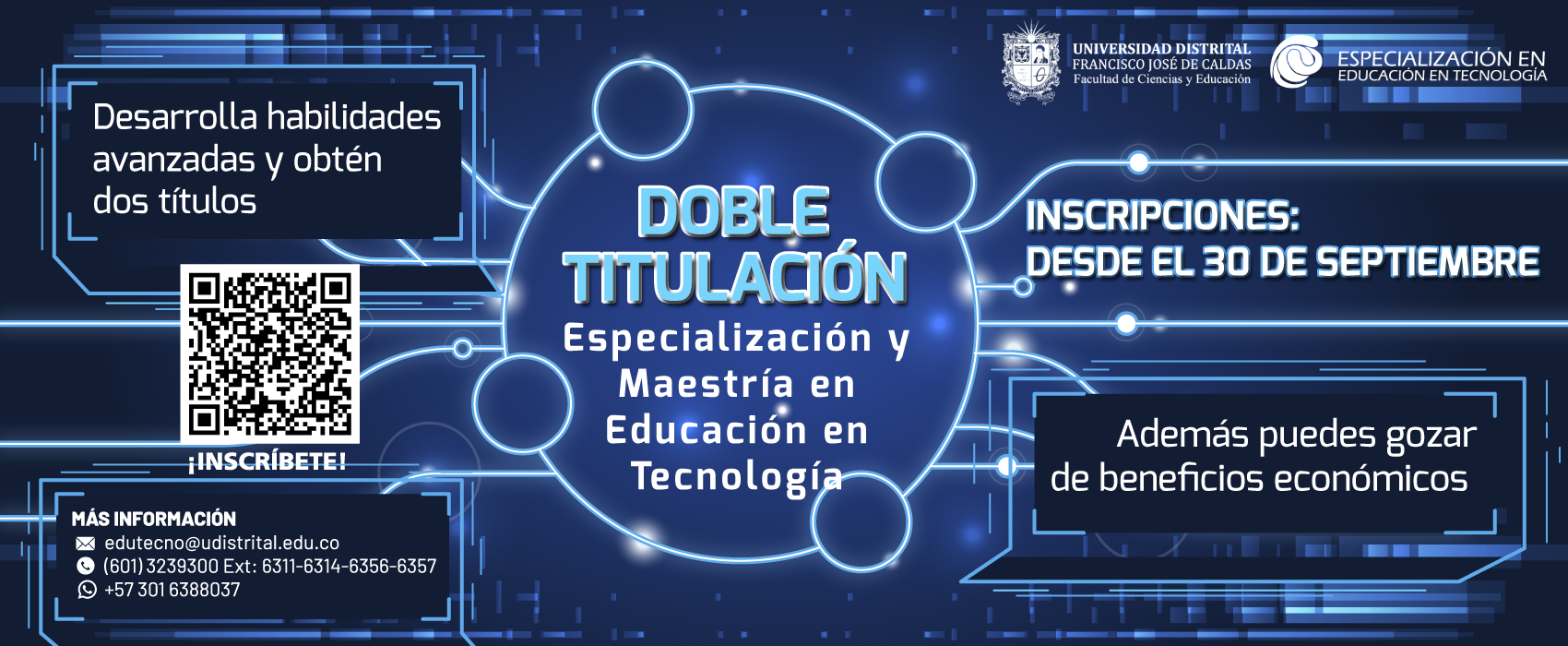 INSCRIPCIONES ABIERTAS ESPECIALIZACIÓN EN EDUCACIÓN EN TECNOLOGÍA MODALIDAD VIRTUAL 2025-1