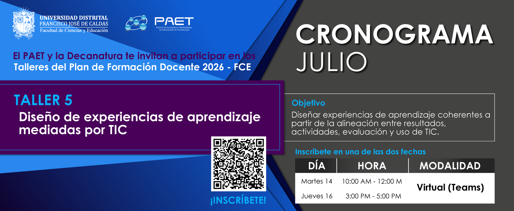 🤖Profe, potencia tus conocimientos con nuestro Taller #5 ¡Diseño pedagógico de experiencias de aprendizaje mediadas por TIC! 